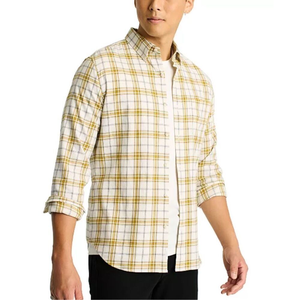 Bonobos NWT Slim Fit Lightweight Long Sleeve Button-Down Plaid Flannel Shirt Oli